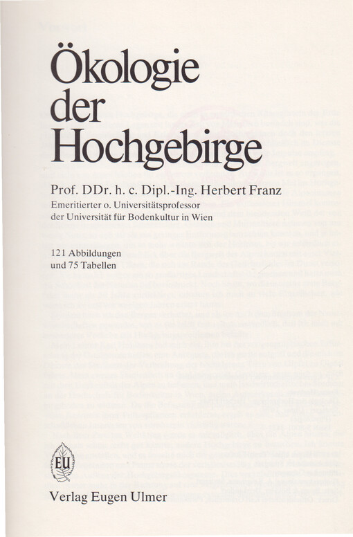 Ökologie der Hochgebirge