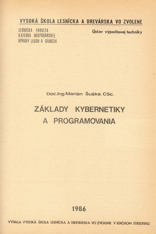 Základy kybernetiky a programovania