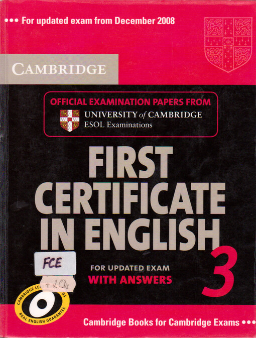 Cambridge First Certificate in English 3 for Updated Exam Student´s Book with answers - Corporate Author Cambridge ESOL