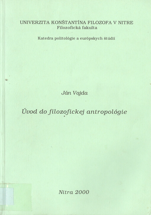 Úvod do filozofickej antropológie