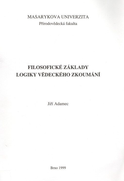 Filosofické základy logiky vědeckého zkoumání