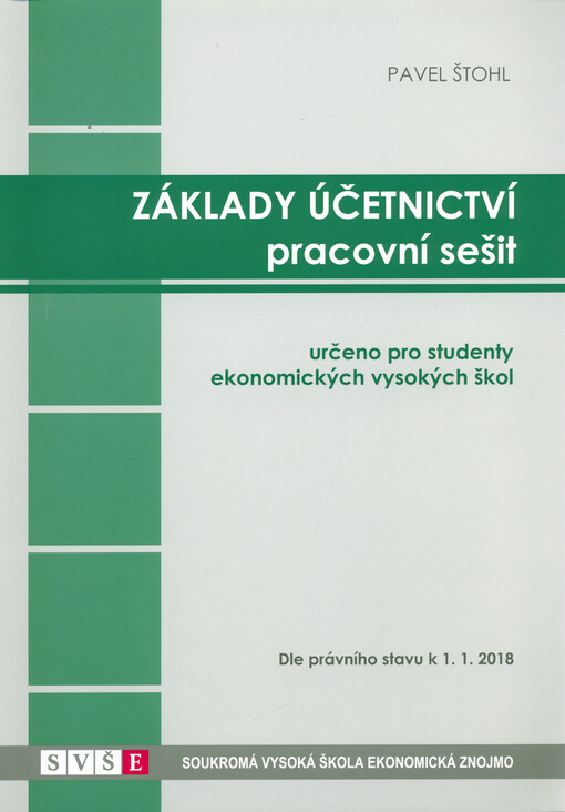 Základy účetnictví - pracovní sešit 2018