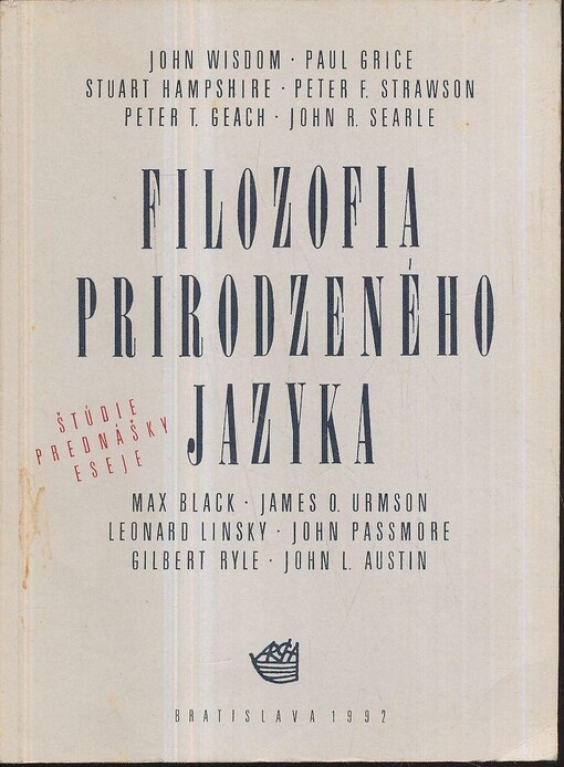 Filozofia prirodzeného jazyka : štúdie, prednášky, eseje