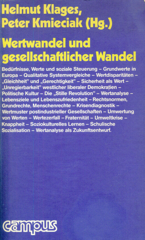 Wertwandel und gesellschaftlicher Wandel