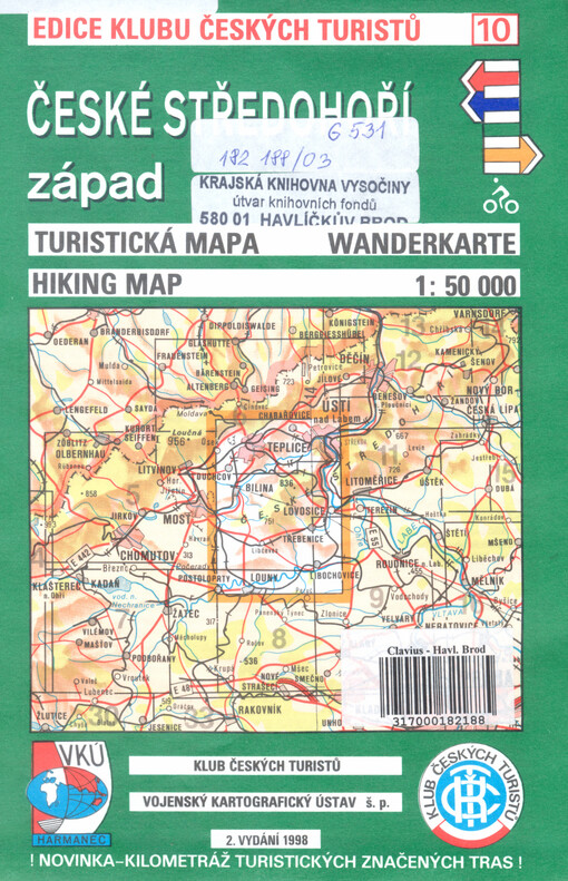 České středohoří - západ turistická mapa 1:50^000