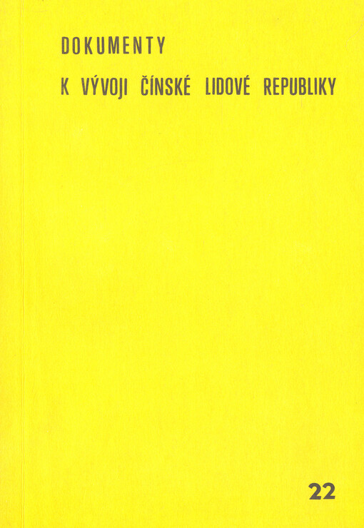 Dokumenty k vývoji Čínské lidové republiky