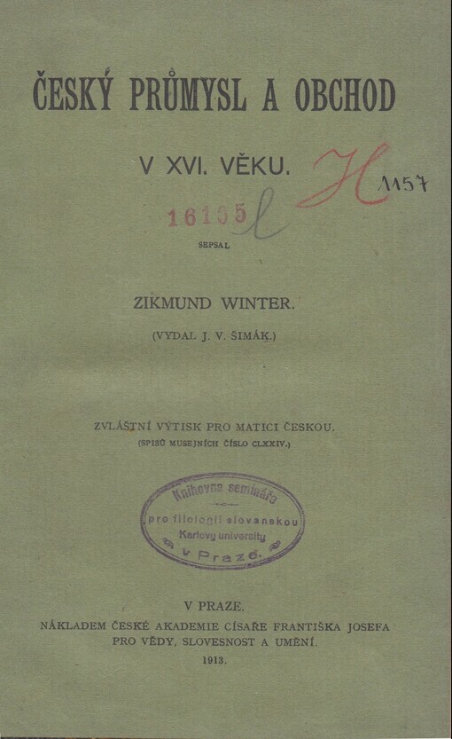 Český průmysl a obchod v XVI. věku