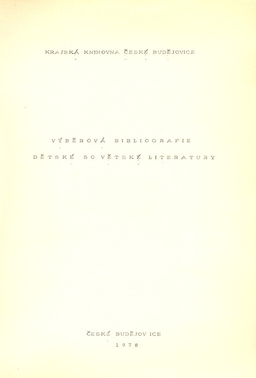 Výběrová bibliografie dětské sovětské literatury