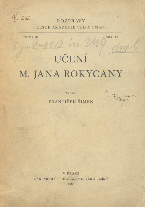 Učení M. Jana Rokycany