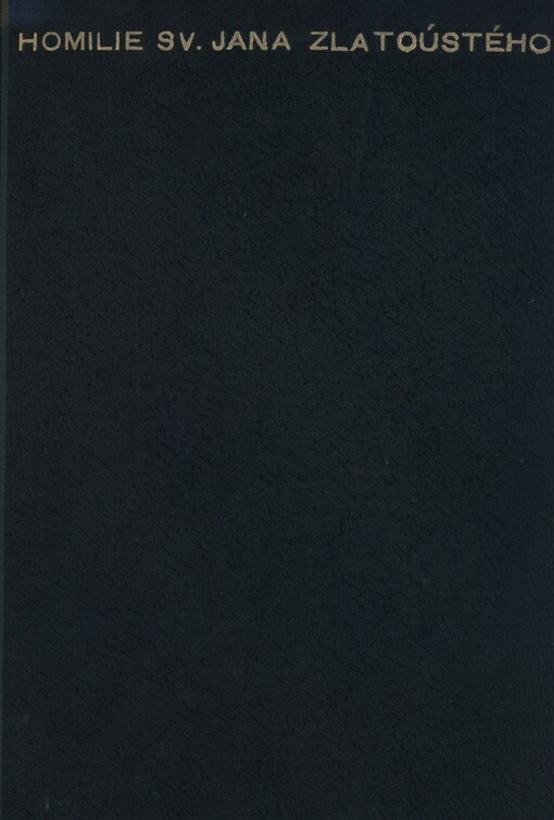 Homilie sv. Jana Zlatoústého