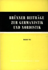 Brünner Beiträge zur Germanistik und Nordistik. 7