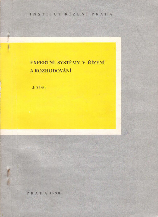 Expertní systémy v řízení a rozhodování