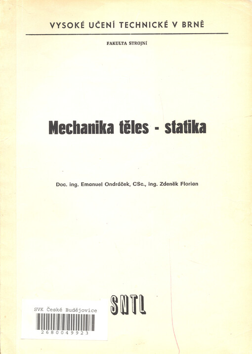 Mechanika těles - statika