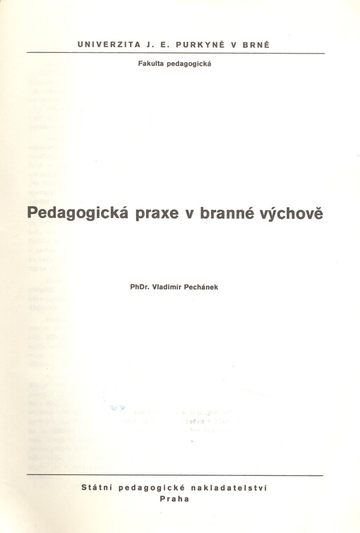 Pedagogická praxe v branné výchově