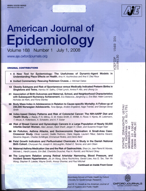 American journal of epidemiology