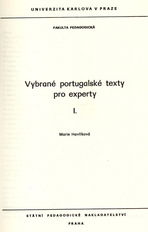 Vybrané portugalské texty pro experty