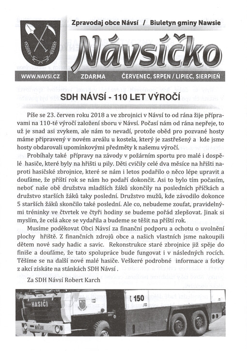 Návsíčko : zpravodaj obce Návsí : biuletyn gminy Nawsie