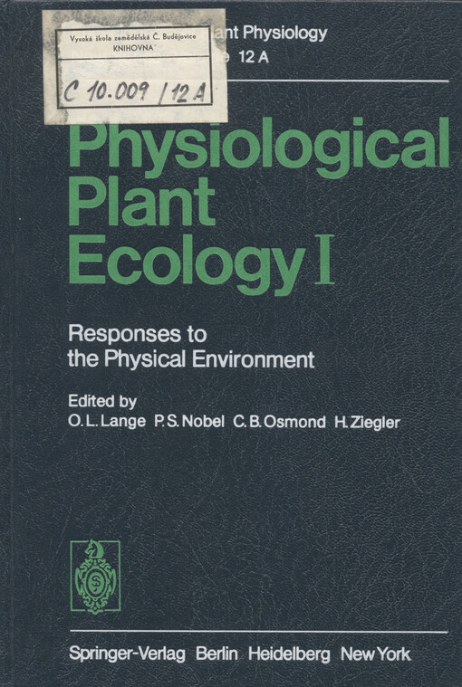 Physiological plant ecology,I,