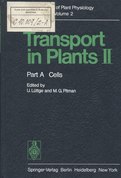 Transport in plants.II Part A,Cells