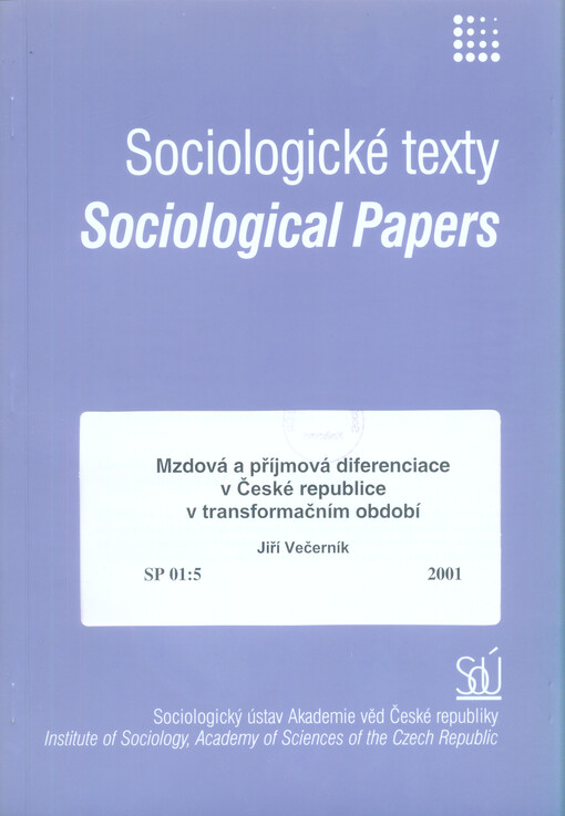 Mzdová a příjmová diferenciace v České republice v transformačním období