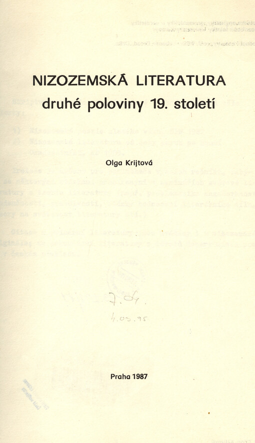 Nizozemská literatura : druhé poloviny 19. století