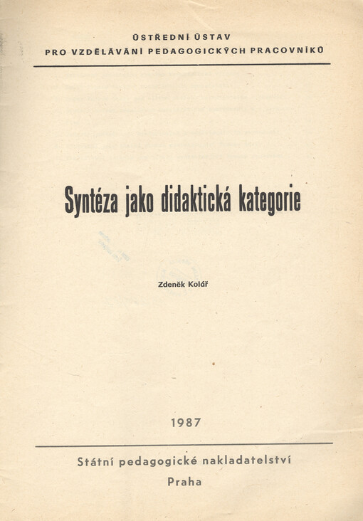 Syntéza jako didaktická kategorie