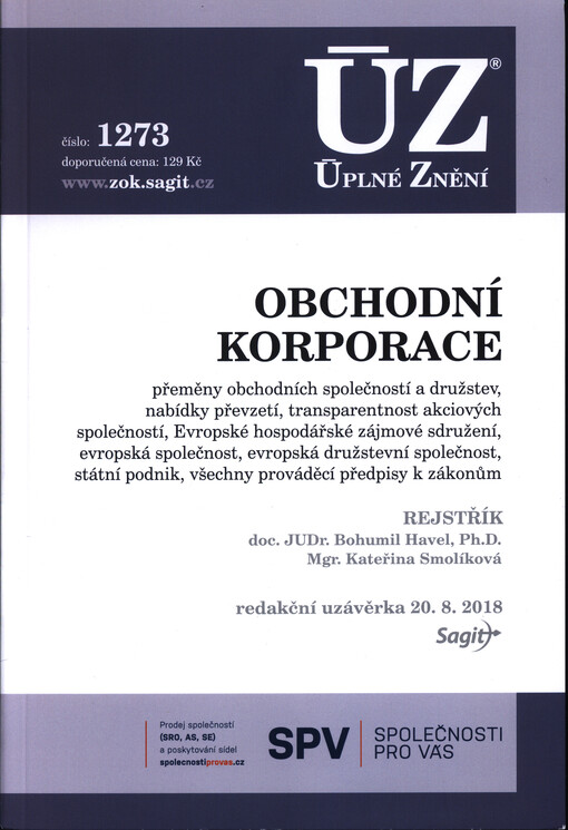 ÚZ č. 1273 Obchodní korporace