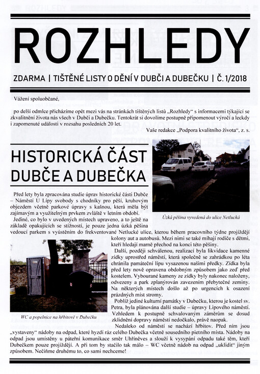 Rozhledy : tištěné listy o dění v Dubči a Dubečku
