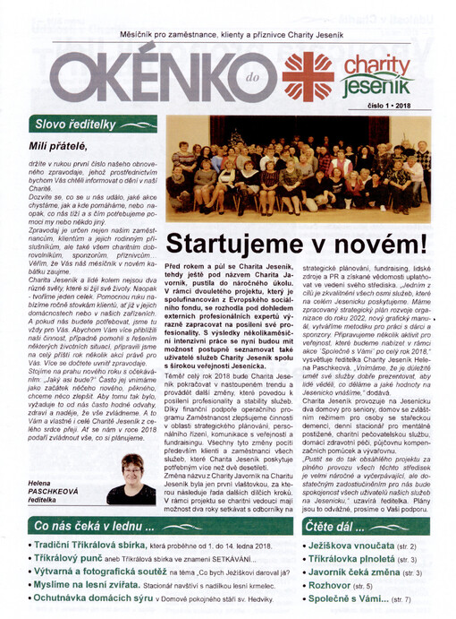 Okénko do Charity Jeseník : měsíčník pro zaměstnance, klienty a příznivce Charity Jeseník