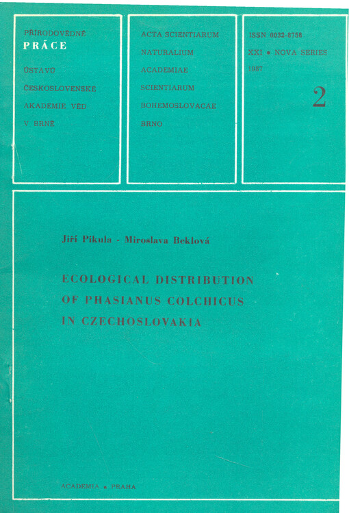 Ecological Distribution of Phasianus colchicus in Czechoslovakia