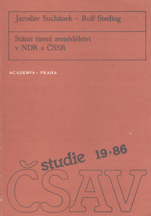 Státní řízení zemědělství v NDR a ČSSR