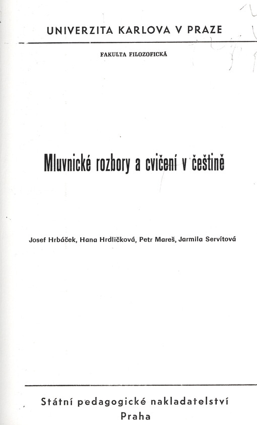 Mluvnické rozbory a cvičení v češtině
