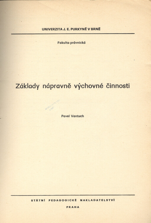 Základy nápravně výchovné činnosti