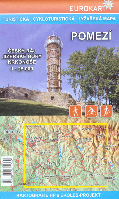 Pomezí : Český ráj, Jizerské hory, Krkonoše : turistická, cykloturistická, lyžařská mapa 1:25 000: