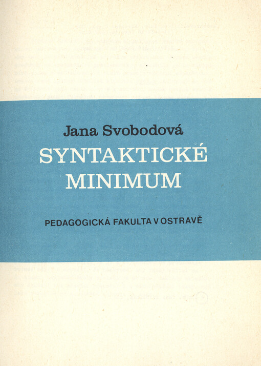 Syntaktické minimum