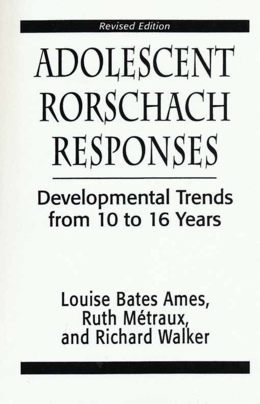 Adolescent Rorschach responses : developmental trends from ten to sixteen years