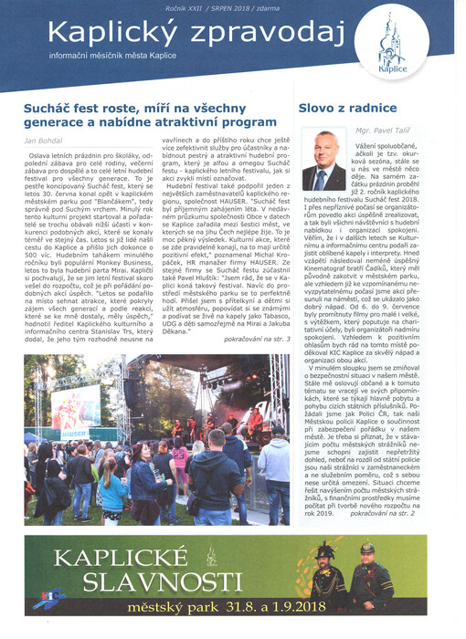 Kaplický zpravodaj : informační občasník Městského úřadu v Kaplici
