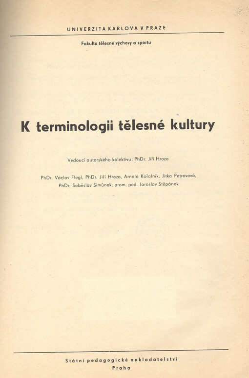 K terminologii tělesné kultury