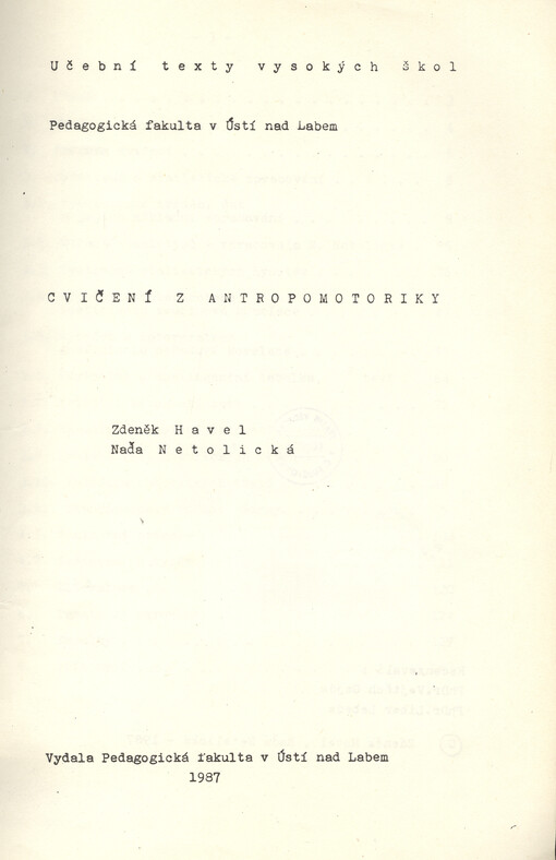 Cvičení z antropomotoriky