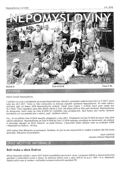 Nepomyšloviny : Dětaň, Dvérce, Chmelištná, Nepomyšl, Nová Ves