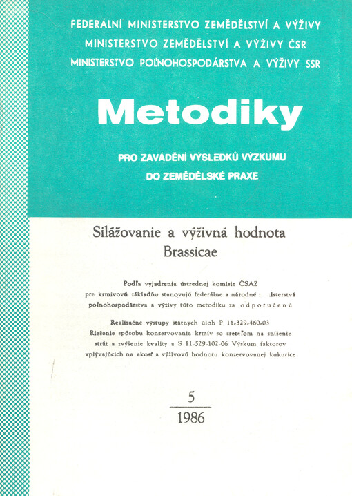 Silážovanie a výživná hodnota Brassicae