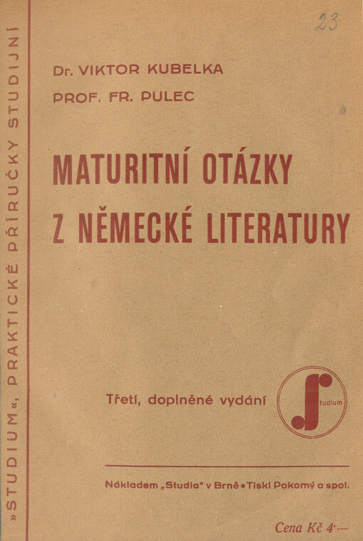 Maturitní otázky z německé literatury, Třetí, doplněné vydání