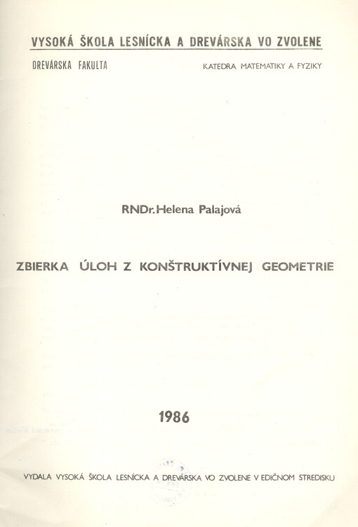 Zbierka úloh z konštruktívnej geometrie