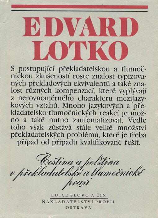 Čeština a polština v překladatelské a tlumočnické praxi