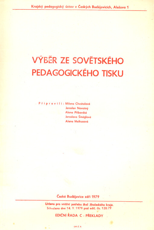 Výběr ze sovětského pedagogického tisku