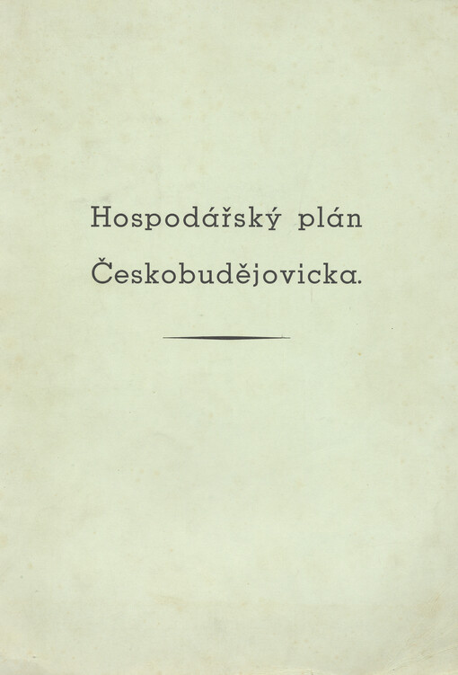 Hospodářský plán Českobudějovicka