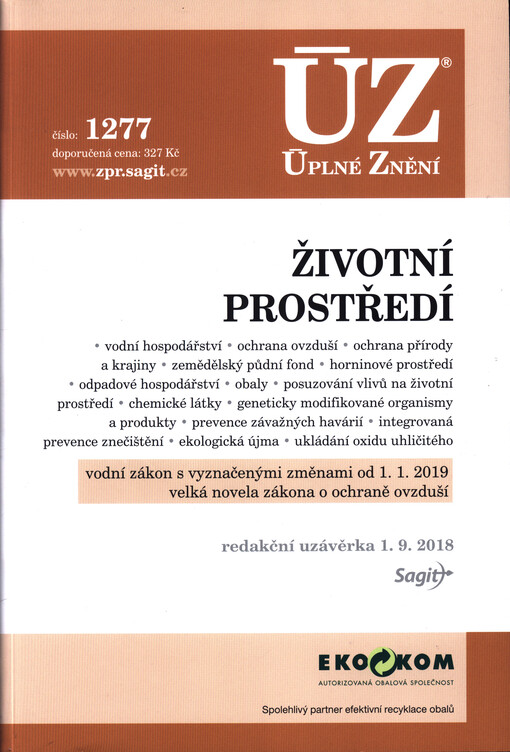 ÚZ č. 1277 Životní prostředí