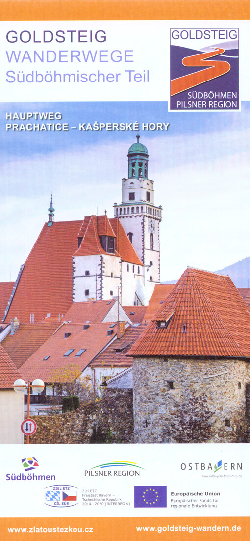 Goldsteig - Wanderwege, Südböhmischer Teil. Hauptweg Prachatice-Kašperské Hory