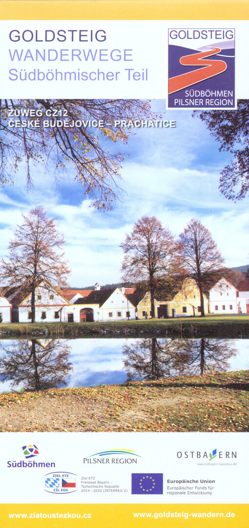 Goldsteig - Wanderwege, Südböhmischer Teil. Zuweg CZ12 České Budějovice-Prachatice