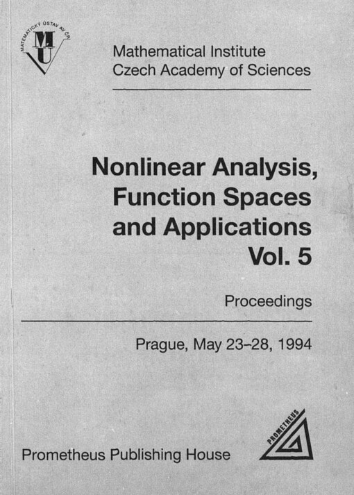 Nonlinear analysis, function spaces and applications. Vol. 5. Proceedings of the Spring School
